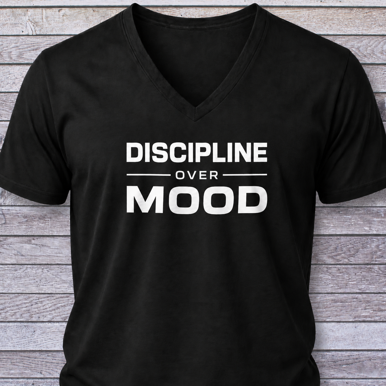 Discipline Over Mood V-Neck - Bold Edition