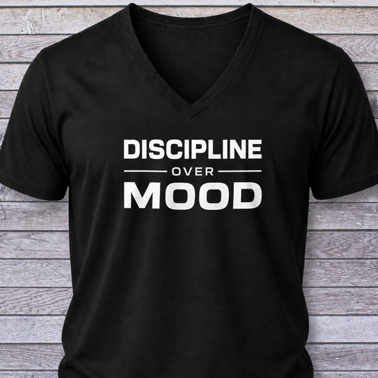 Discipline Over Mood V-Neck - Bold Edition
